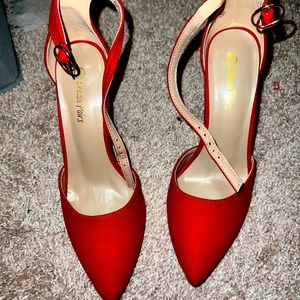 Size 7 1/2 BEAUTIFUL Red Heels!! NEVER worn!